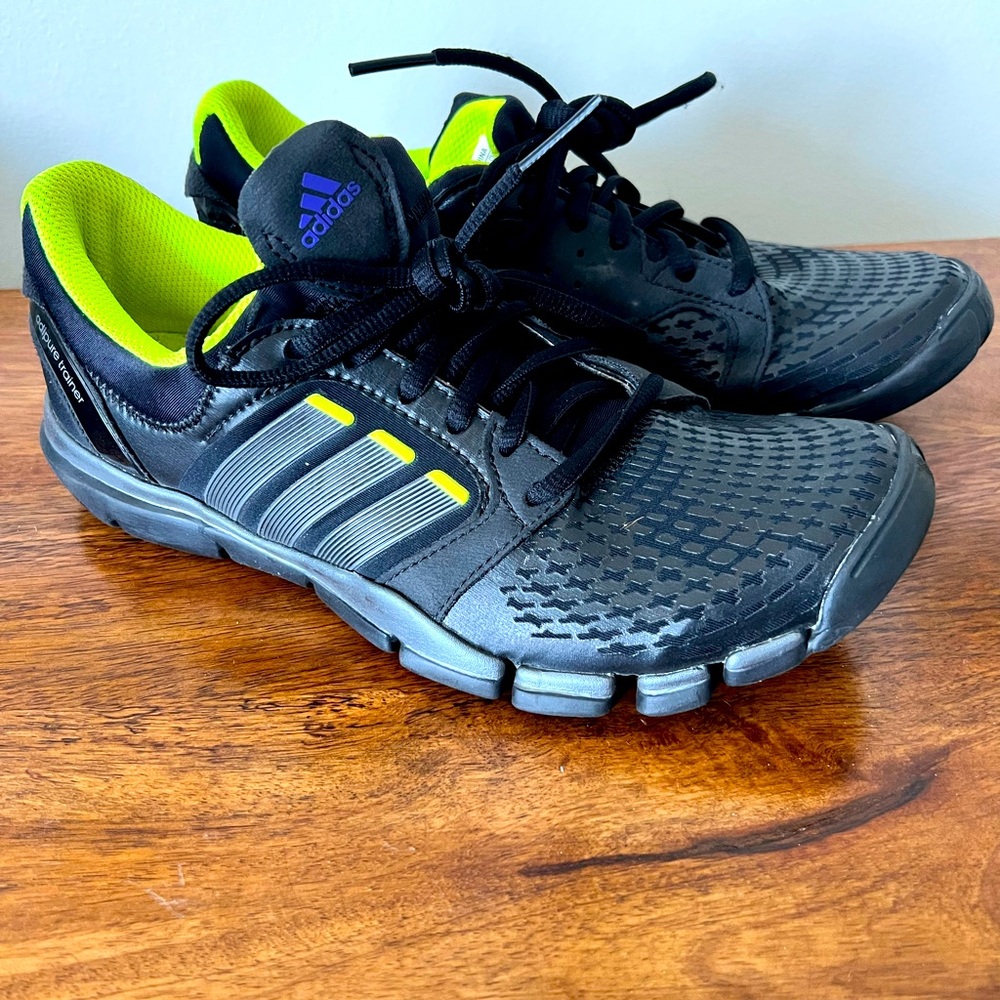 Adidas Black and Yellow Adipure Trainer Running Shoes